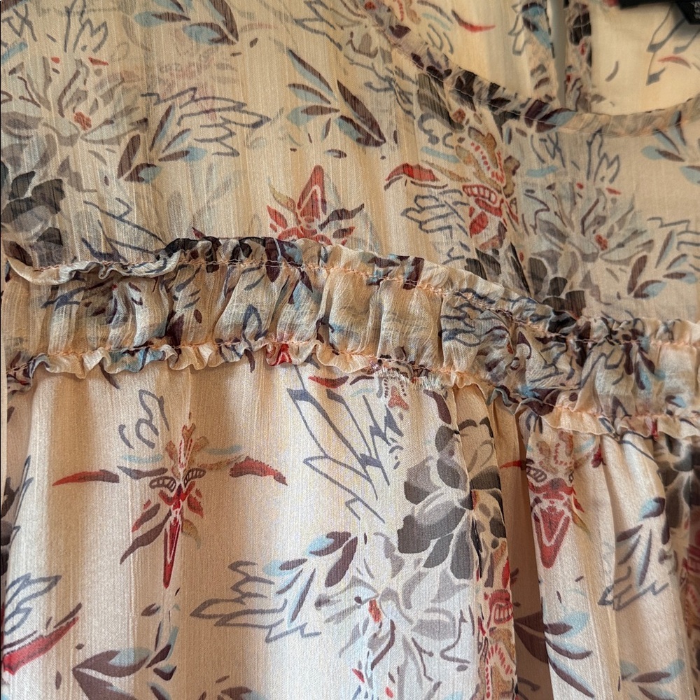 Suzanne Betro Floral Ruffle Blouse XL - Picture 3 of 8